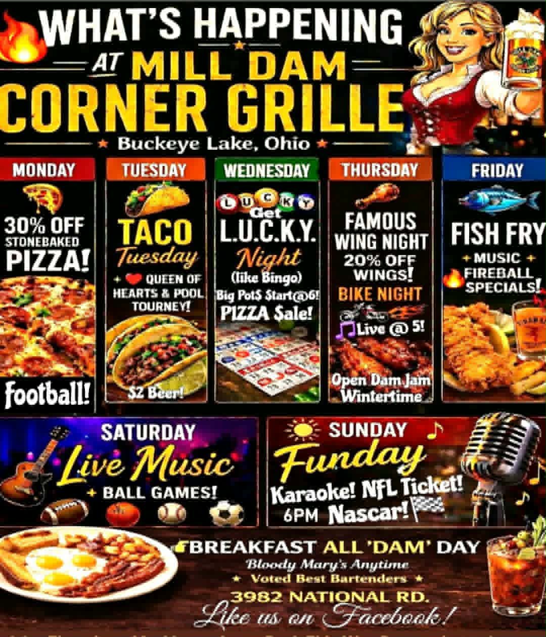 Mill Dam Corner Grille specials image - Daily Specials(Edit b)